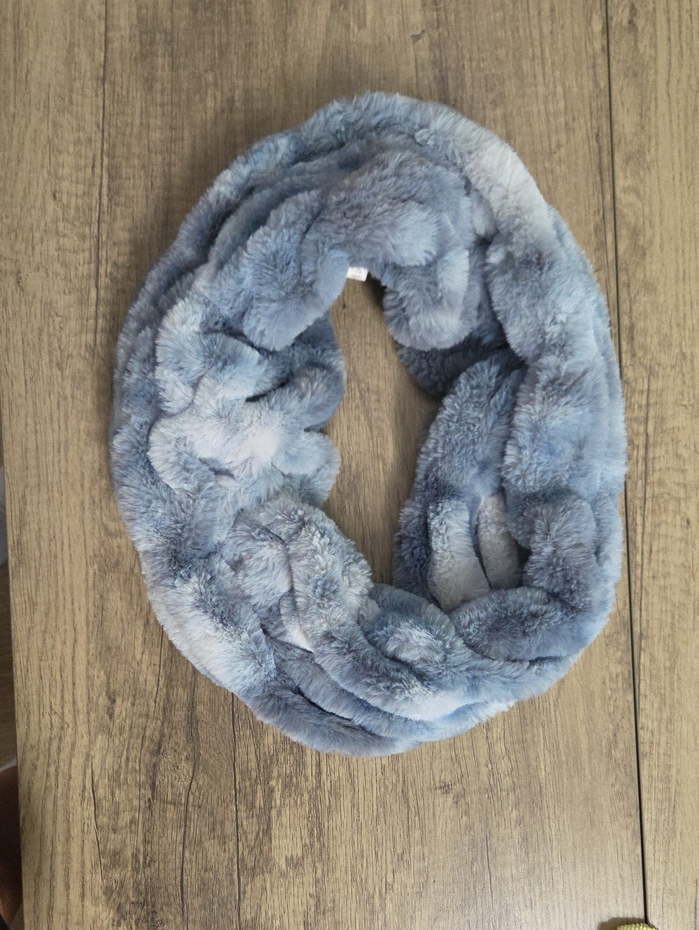 Plush Faux Fur Infinity Scarf - Light Blue